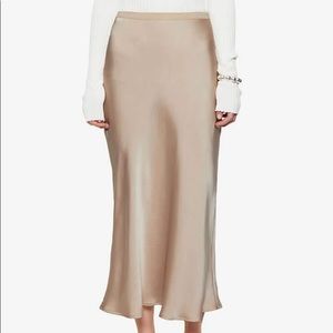 Anine Bing Bar Silk Skirt in Beige (S)